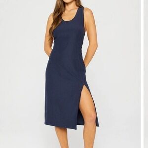 Fabletics NWT Blue Racer Back Midi Dress Size XS